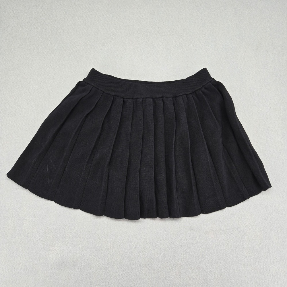 Daisy Black Pleated Knit Skort Pleated Tennis Mini Skirt Built In Shorts Large - Picture 2 of 9